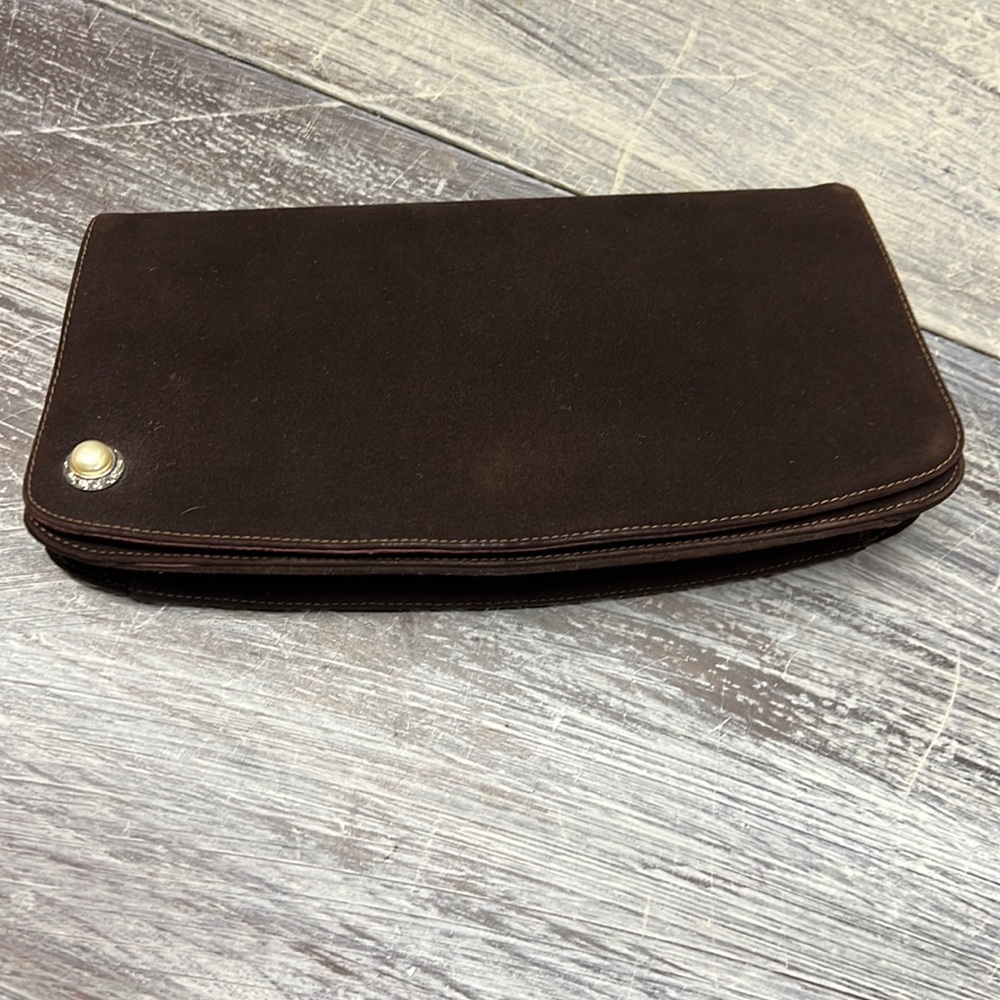 Vintage Mondaine brown velvet clutch.